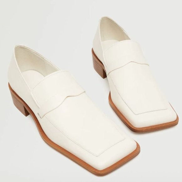 Mango Shoes - Leather square toe loafer